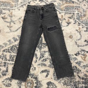 greyish/black straight leg jeans from topshop, size 26 womens